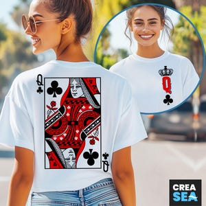 Queen Of Clubs PNG, SVG, speelkaart, koningin Shirt Svg, Valentijnsdag Svg, Moederdag Svg, Birthday Queen Svg, Cricut, sublimatie, Dtf