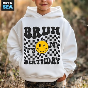 Bruh, es ist mein Geburtstag svg, kariert, gewellt, Smiley-Gesicht-Design, Kinder-Geburtstag-Svg, Mädchen, Junge, Geburtstag-Shirt-Svg, für Cricut, Sublimation