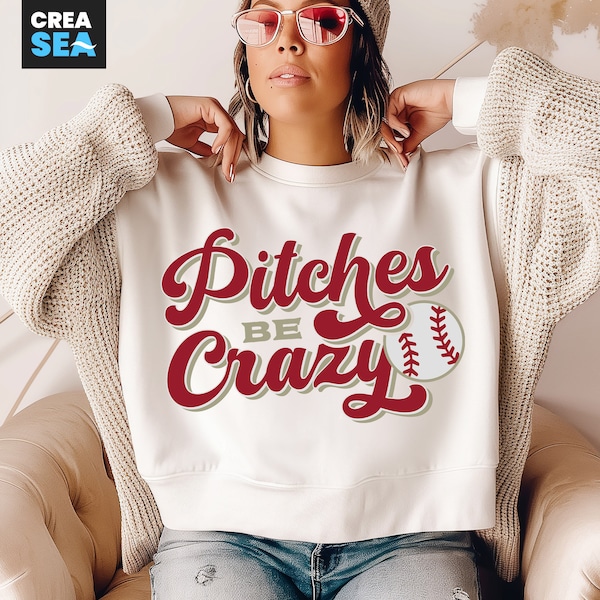 Pitches Be Crazy Png, Svg, Baseball Shirt Png, Baseball Mom Svg, Digital Download, Baseball Svg for Cricut, Baseball Png Sublimation