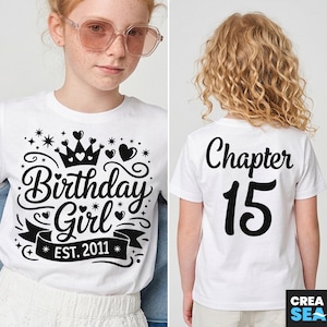 15th Birthday Girl Svg, Chapter 15 Shirt, Est. 2011 (Black, Pink, White) Digital Downloads
