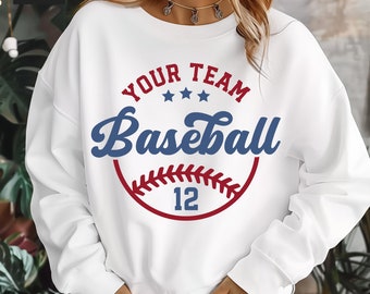Baseball Mascot SVG, PNG, Personalize Baseball Shirt, Bag, Sports Accessories with Team Name, Number/ Font Included