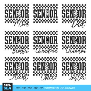 Senior 2025 SVG, Png, Senior Family Bundle, Abiturklasse von 2025 SVG, Abschlussfeier 2025, Mama, Papa, Schwester, Bruder, Tante, Onkel, Oma