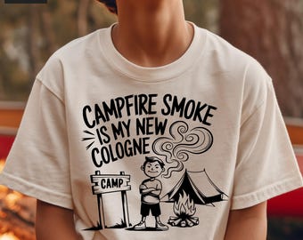 Camp d'été SVG, PNG, Svg de chemise de camping pour enfants, citation drôle de campeur, fumée de feu de camp est mon nouveau Svg de Cologne, pour Cricut, impression par sublimation