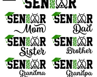 Field Hockey Senior 2026  SVG, PNG, Senir Night, Game Day Family Bundle (Digital Download)