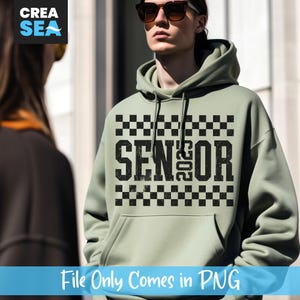 Senior 2025 PNG, Checker, Distressed Black & White Design, Grunge Senior Shirt Png, Graduation, Grad, Senior Class Of 2025 Png, Sublimation