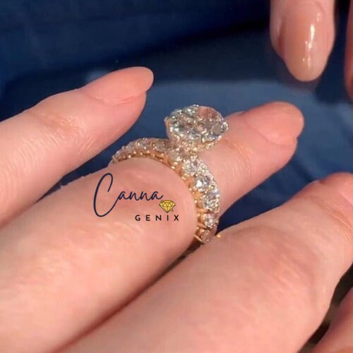 3 CT Oval Cut Moissanite Engagement Ring 18K Solid Gold Ovel Moissanite ...