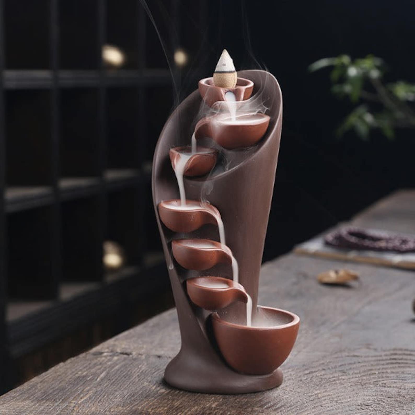 Cascading Waterfall Incense Burner Backflow Cascades Back Flow Incense Cone Burner Etsy