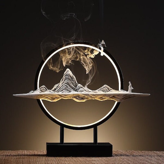 Kunlun Mountains Large Backflow Incense Burner Lamp With LED Big