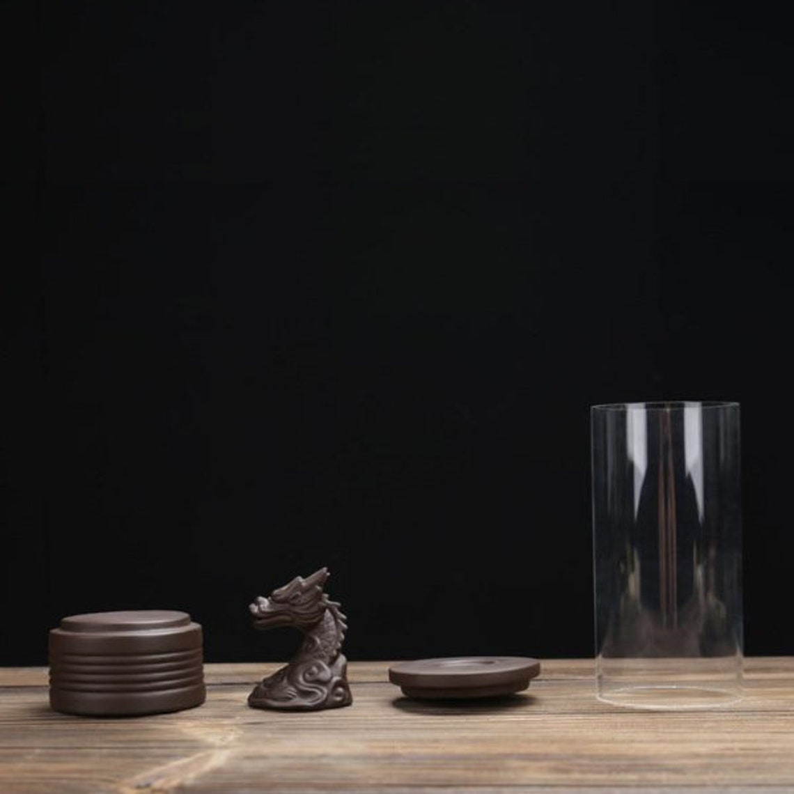 Aries Dragon Enclosed Backflow Glass Incense Burner Acrylic Glass Windproof Back Flow Incense