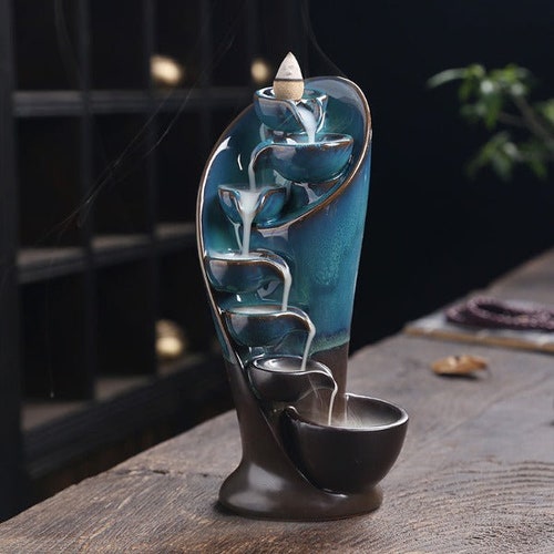 Cascading Waterfall Incense Burner Backflow Etsy