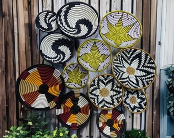 Conjunto de cestas decorativas tejidas a mano