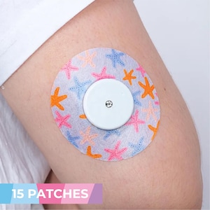 Freestyle Libre Kleurenpleister "Sterren" - Diabetische pleisters - Freestyle Libre-sensor - 15 pleisters