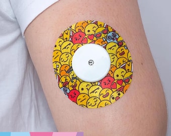 Freestyle Libre Color Patch "Limoji" - Diabetic Patches - Freestyle Libre sensor - 15 patches