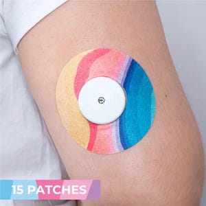 Freestyle Libre Color Patch "Wavy" - Diabetic Patches - Freestyle Libre sensor - 15 patches