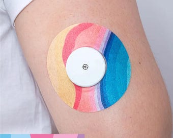 Freestyle Libre Color Patch "Wavy" - Diabetic Patches - Freestyle Libre sensor - 15 patches