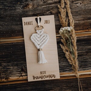 personalisiertes Geschenk für Trauzeugin I personalisiertes Holzgeschenk I Trauzeugin I Dankeschön an Trauzeugin I Geschenkidee Trauzeugin