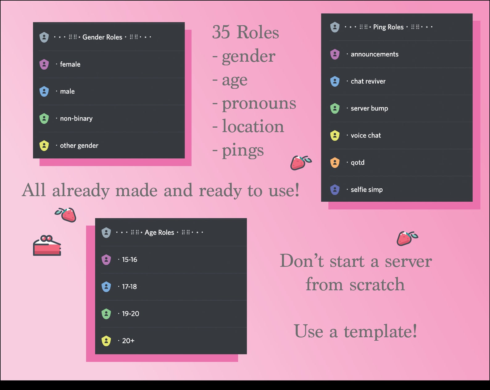 Aesthetic Discord Server Template Strawberry Pink Cafe Themed Etsy Aesthetic Discord Server Template Strawberry Pink Cafe Themed Etsy