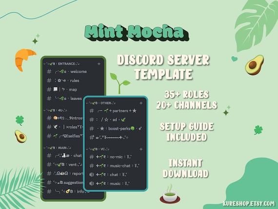Forest Green Cafe Discord Server Template: Community Server Design (Instant Download)