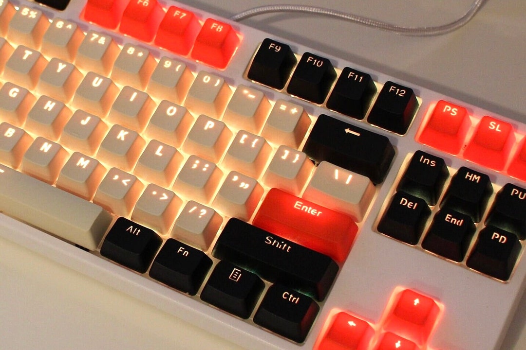 Keycap Black Beige Shine Through / 104 / PBT Double Shot - Etsy