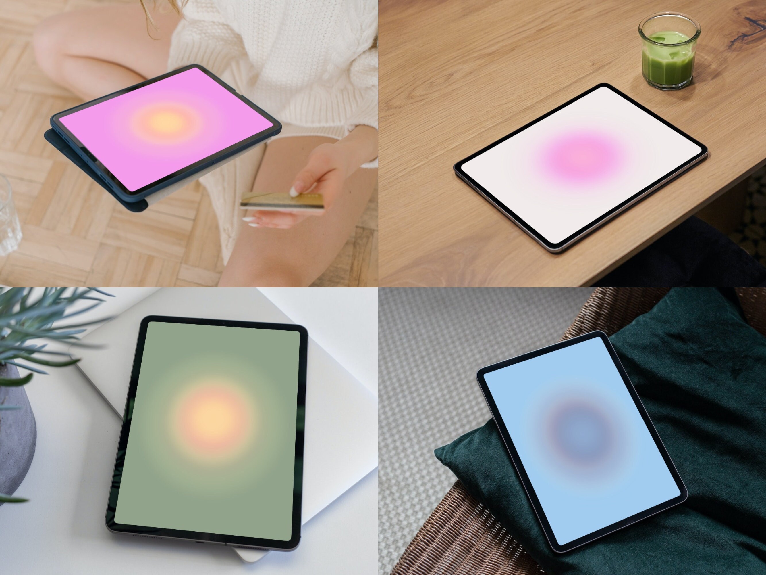Aura Gradient Aesthetic Wallpapers Set of 15 for iPad Tablet iPhone