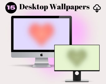 Aura Heart Gradient Set de 15 fondos de escritorio Macbook Wallpaper, Aesthetic Wallpaper, Minimalistic Wallpaper Laptop