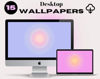 Set of 15 / Aura Gradient Desktop Wallpapers Danish Pastels Macbook Wallpaper, Aesthetic Wallpaper, Minimalistic Wallpaper Laptop