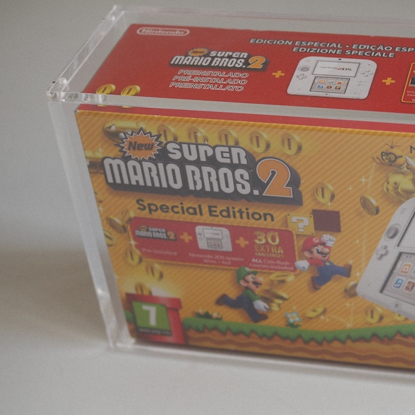 Methacrylat-Hülle mit UV-Schutz – Nintendo 2DS New Super Mario Bros Edition im Karton – Kostenloser Versand! - Enthält keine Konsole oder andere