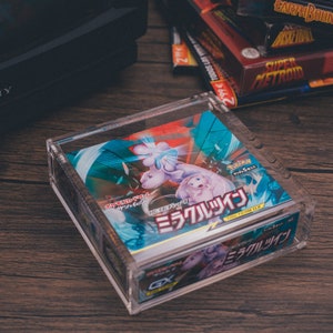 Caja de metacrilato con protección UV - Booster de Pokémon Japonés - No incluye booster, cartas u otros