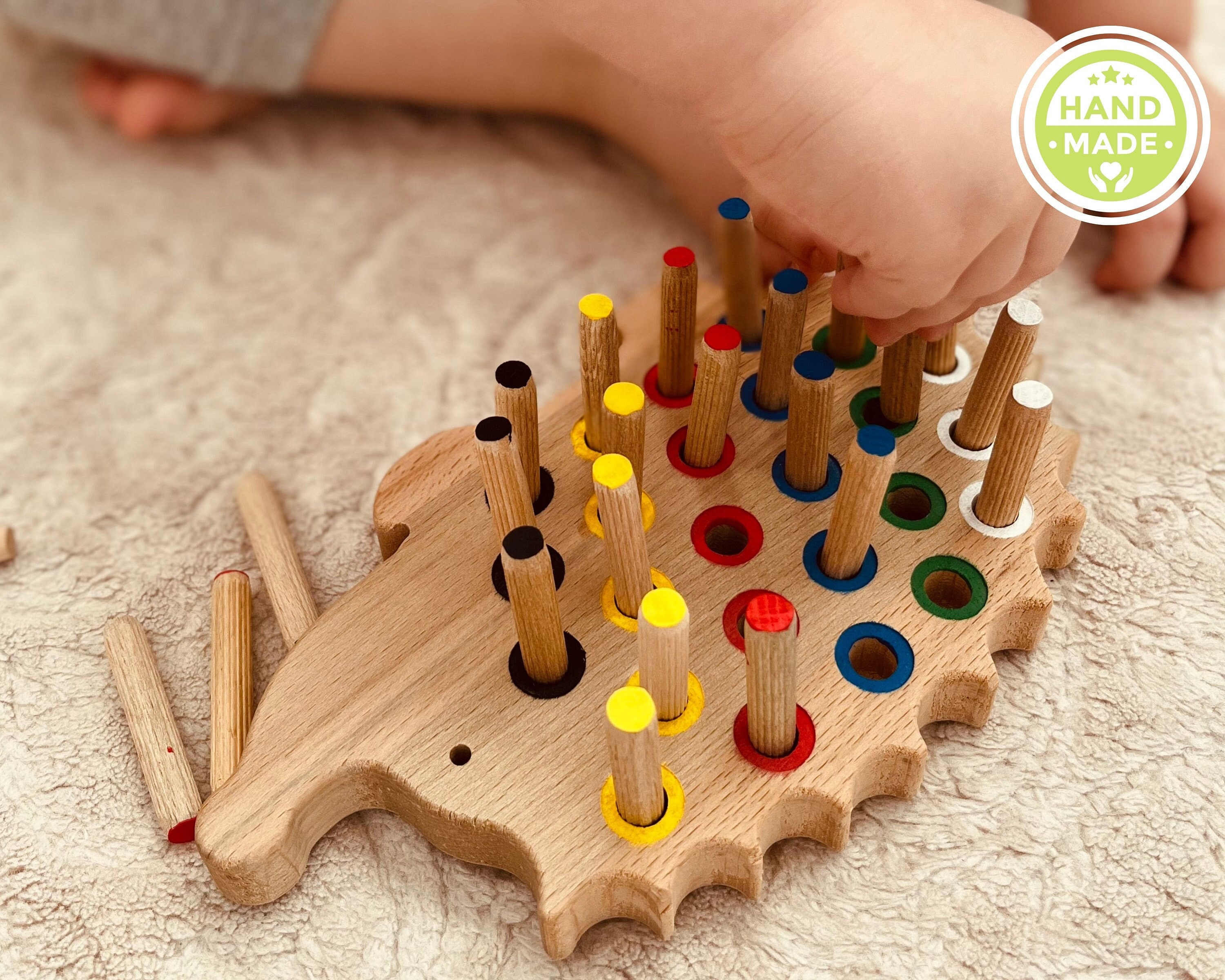 Wooden Puzzle Montessori Toys 1 Year Old Sensory Toys Etsy