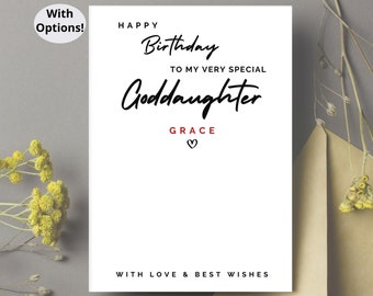 Goddaughter Birthday Card Happy Birthday To My Very Special Goddaughter, Birthday Card for Goddaughter, Birthday Card, Card for Goddaughter