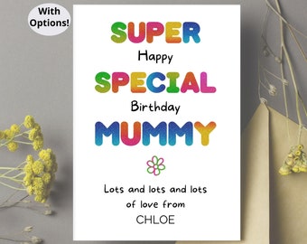 Mummy Birthday Card Super Special Mummy Birthday Card, Birthday Card for Mummy, Card for Mommy, Mummy Birthday