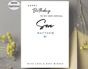 Son Birthday Card Happy Birthday To My Very Special Son, Birthday Card for Son, Birthday Card Son, Card for Son