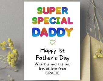 First Fathers Day Card for A Super Special Daddy, Daddy 1st Father&#39;s Day Card 2022, New Dad Fathers Day Card