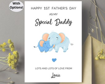 Tarjeta para el primer día del padre para papá. Tarjeta especial para el primer día del padre de papá 2022. Tarjeta para el primer día del padre de papá.