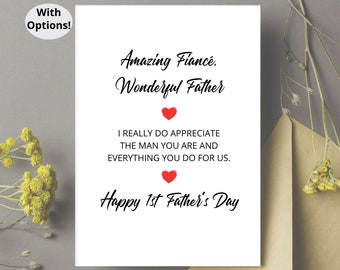 1st Father&#39;s Day Card for Fiancé Amazing Fiancé First Father&#39;s Day Card, Father&#39;s Day Card for Husband-To-Be, Fiancé Fathers Day Card