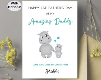 Tarjeta para el primer día del padre para papá. Tarjeta especial para el primer día del padre de papá 2022. Primer día del padre como papá. Tarjeta para el primer día del padre.