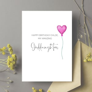 Goddaughter Birthday Card Amazing Goddaughter Birthday Card Pink Balloon Birthday Card for Goddaughter
