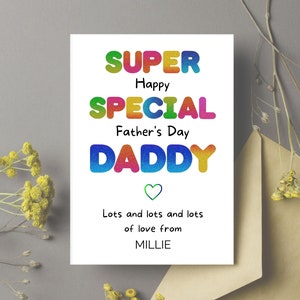 Carte de fête des pères Super spéciale papa Carte de fête des pères pour papa, carte pour papa, carte de fête des pères papa