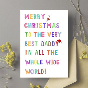 Weihnachtskarte für Papa Frohe Weihnachten an den besten Papa der Welt, Papa Weihnachtskarte, Karte für Papa, Weihnachtskarte