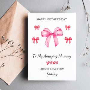Cartão de Dia das Mães para Mamãe Laços Bonitos Cartão de Dia das Mães para Mamãe, Cartão de Dia das Mães para Mamãe, De Filha De Filho De Filhos, Cartão para Mamãe