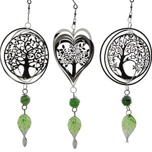 Wind chime &quot;Pachamama&quot; made of stainless steel and glass