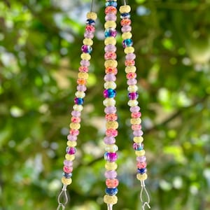 Maceta ajustable con cuentas de acero inoxidable, accesorio de jardín con cuentas de colores.