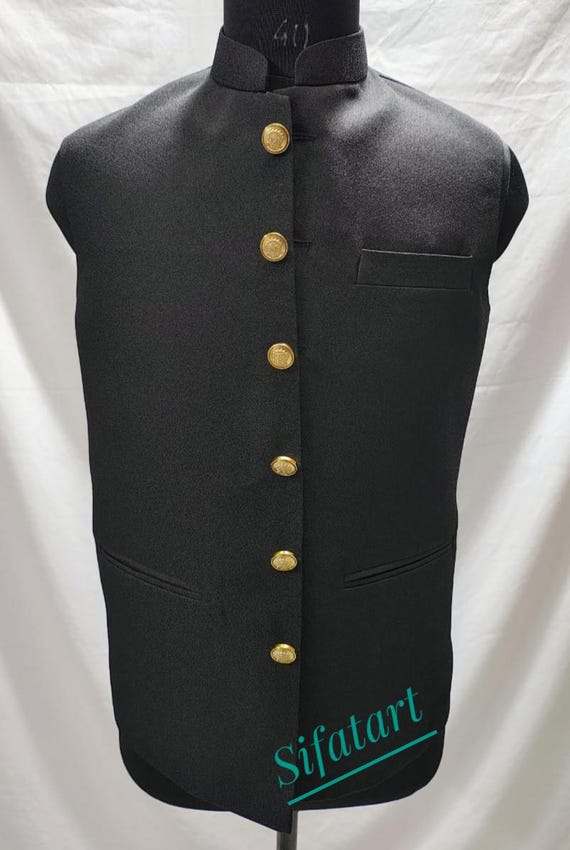 Custom Stitched Men's Nehru Jacket: Georgette Indian Waistcoat