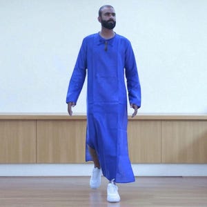 Men&#39;s Linen kaftan for man long dress robe full sleeve V neck good and best quality caftan home wear