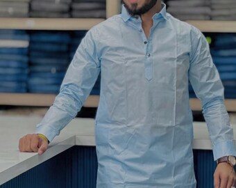 Handmade Indian Cotton Kurta: Men's Traditional Shirt