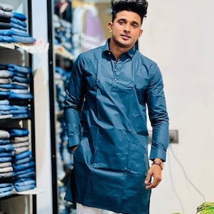 Wedding kurta Handmade Kurta Men Indian Traditional Kurta For Men&#39;s 100% Cotton Kurta Solid  colour Kurta Wedding Kurta Stylish only kurta