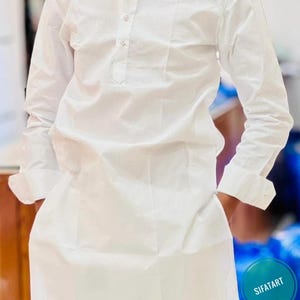 Indian Handmade Kurta Men Indian Traditional Kurta For Men&#39;s 100% Cotton Kurta Solid white Kurta Wedding Kurta Stylish only kurta
