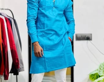 Handmade Indian Cotton Kurta: Men's Traditional Shirt