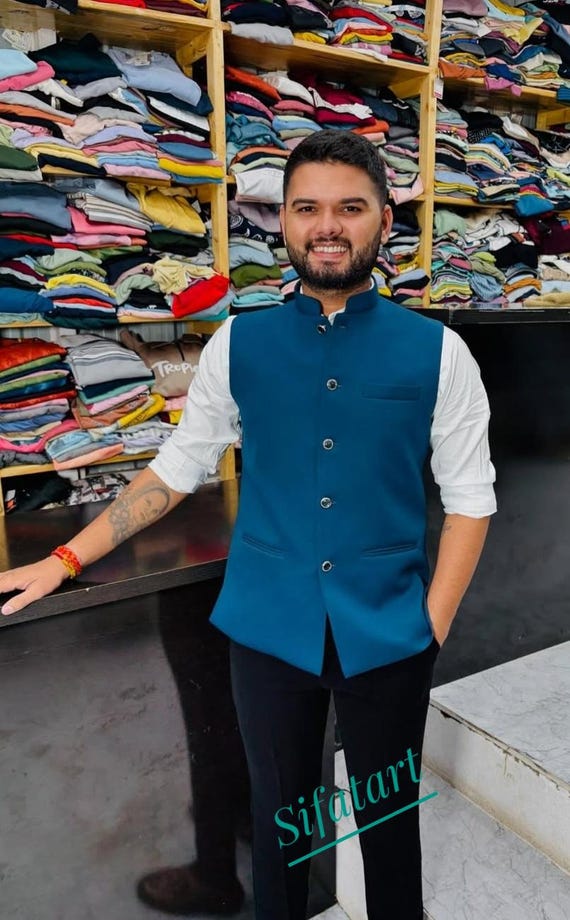 Men's Nehru Jacket Sleeveless Nehru Jacket Men Waistcoat