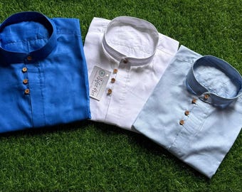 Men's White Cotton Kurta Shirt: Oversized Boho Indian Wedding Top